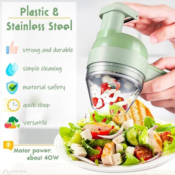 Grovelect 4 in 1 Portable Electric Vegetable Cutter Set