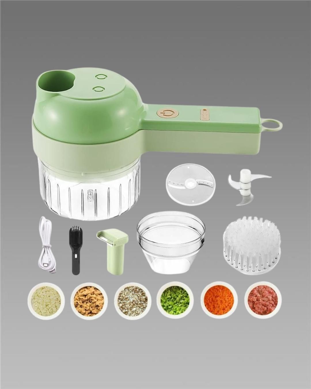 Grovelect 4 in 1 Portable Electric Vegetable Cutter Set